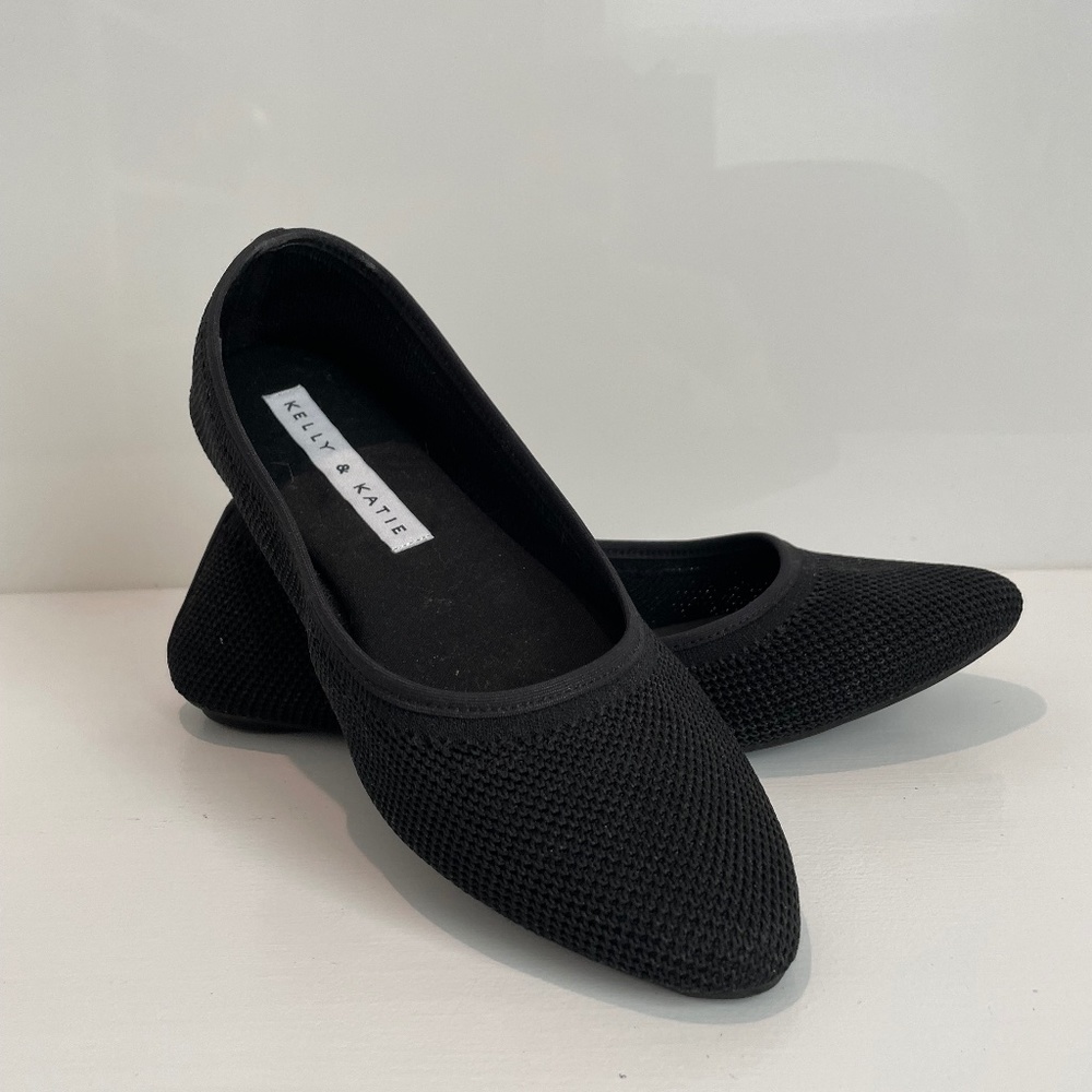 NWOT Katie & Kelly Black Woven Ballet Flats